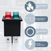 Innfeeltech 2 Pcs Mini Rocker Switch Red and Green KCD2-101 4 Pin 4 Position Toggle Switch with 2 Waterproof Caps