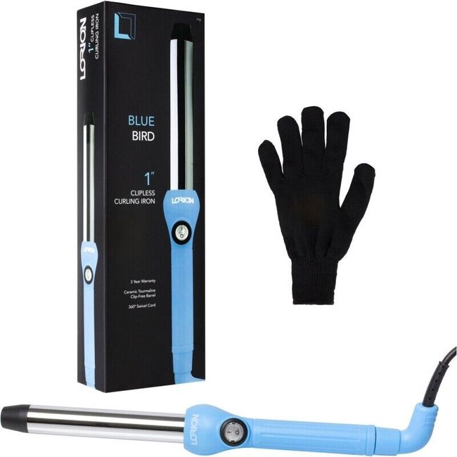 Lorion 1" Clipless Curling Iron Blue Bird