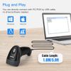 Eyoyo Handheld USB 2D Barcode Scanner, Wired Automatic QR Code Scanner PDF417 Data Matrix Bar Code Reader with Long USB Cable for Mobile Payment, Library Book Convenience Store, Supermarket, Warehouse