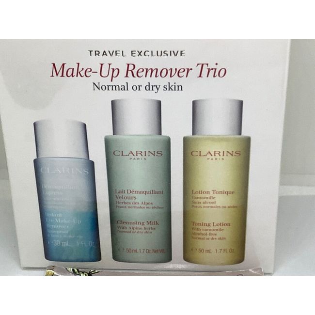 CLARINS MAKE-UP REMOVER TRIO NORMAL OR DRY SKIN REMOVER, MILK LOTION SEALED BOX