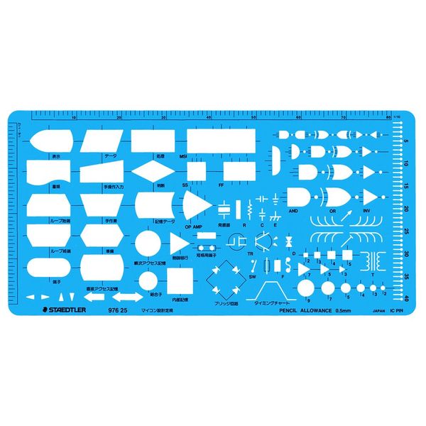 Staedtler 976 25 Template Microcomputer Design Ruler, 1 Ruler