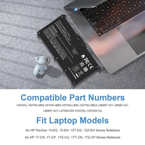 TREE.NB HW03XL HSTNN-IB9O Laptop Battery Replacement for HP Pavilion 15-EG 15-EH 15-EG0XXX 15-EH0XXX 15-EG1025CL 15-EG1053CL 15-EG1073CL 15-EH1254NG Series HSTNN-IB90 HWO3XL HSTNN-LB8U