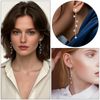 Weviway Long Drop Star Chain Earrings, Silver Plated, Multiple Stars Design, Lightweight