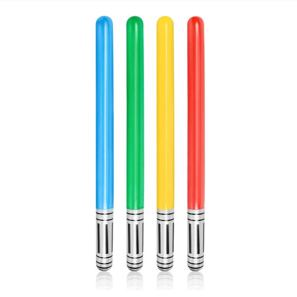 4PCS Inflatable Lightsaber - Inflatable Swords for Theme Party, Inflatable Light Saber Set Halloween/Christmas Party Bags Stocking Stuffers Cosplay Party Favour （4 Colours）