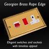 Varilight - 45A Cooker Panel (with 13A Switched Socket) Georgian Brass - XG45PW