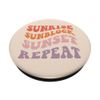Sunrise Sunblock Sunset Repeat - Retro Ombre PopSockets Swappable PopGrip