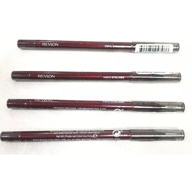 Lot of 4 Revlon So Fierce! Vinyl Eyeliner 863 Righteous Rum New Sealed Make Up