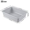 4 PACK 22 L Plastic Commercial Bus Tubs, Utility Bus Box, Gray
