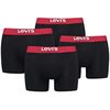 LEVIS Men's Solid Basic Boxer Briefs, Black/Red, M, black/red, XXL