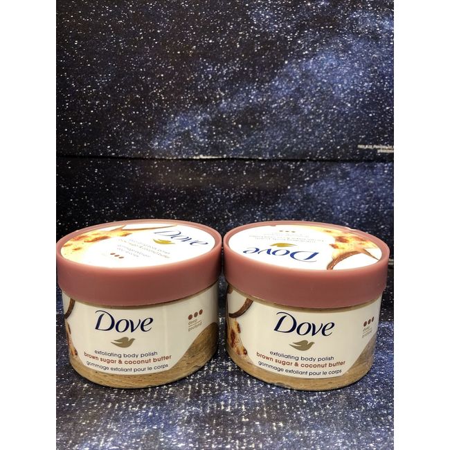 2 XDove Scrub Brown Sugar & Coconut Butter For Silky Smooth Skin Body Exfoliates