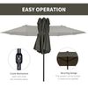 15' Outdoor Double Sided Market Patio Umbrella  Steel Rectangular - Grey
