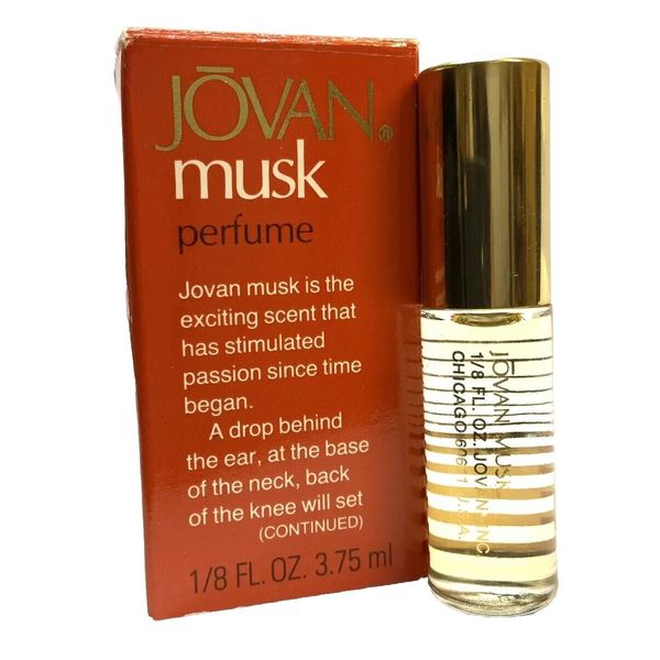 jovan musk oil perfume 3.75mL miniature scuffed box