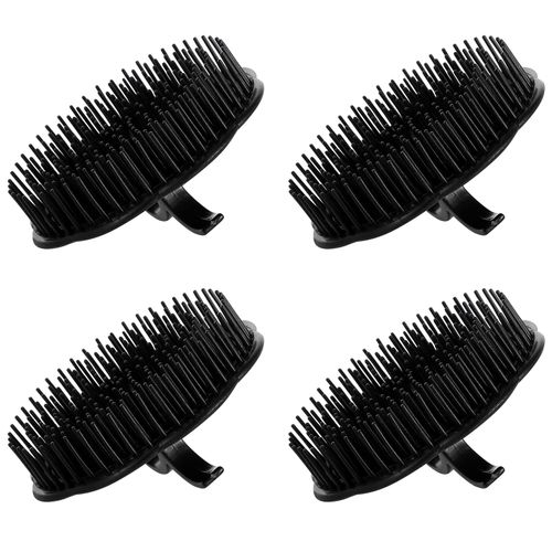 Lurrose Pack of 4 Scalp Massager Shampoo Brush Shower Hair Comb Cleaning Massage Brush Accessories (Black)