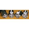 MG Black and Silver Chrome Wheel Valve Dust Caps
