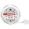 Masterplug Four Socket Cassette Reel Extension Lead, 4 Metres, White
