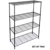 2PCS 4 Shelf Wire Shelf Adjustable Kitchen Storage Metal Rack Organizer Black