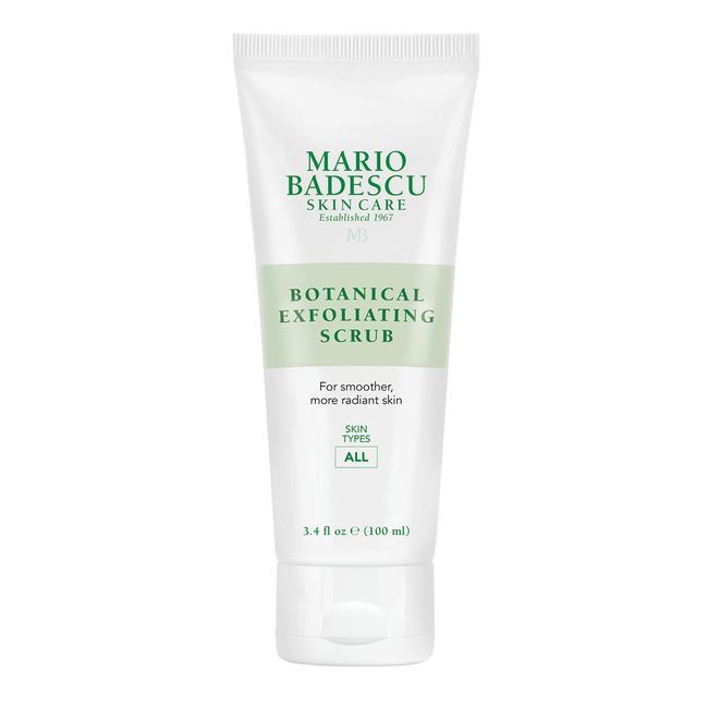 Mario Badescu Botanical Exfoliating Scrub for All Skin Types, Face Scrub with Ivory Palm Seeds & Green Tea Extract, Gentle Exfoliating Face Wash, 3.4 Fl Oz