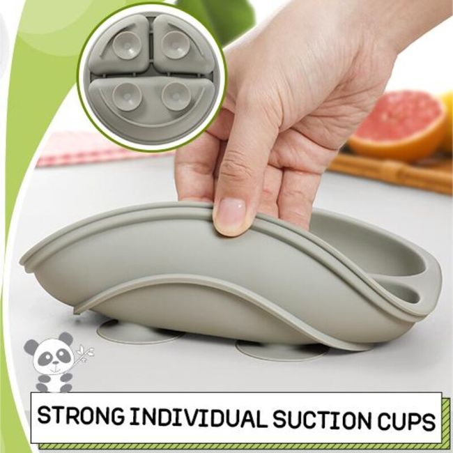 Silicone Baby Plates Spoons Forks Bib Bowls Dish Cup Child Feeding