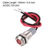 sourcing map Signal Indicator Light AC/DC 12V-24V 8mm Red LED Metal Shell