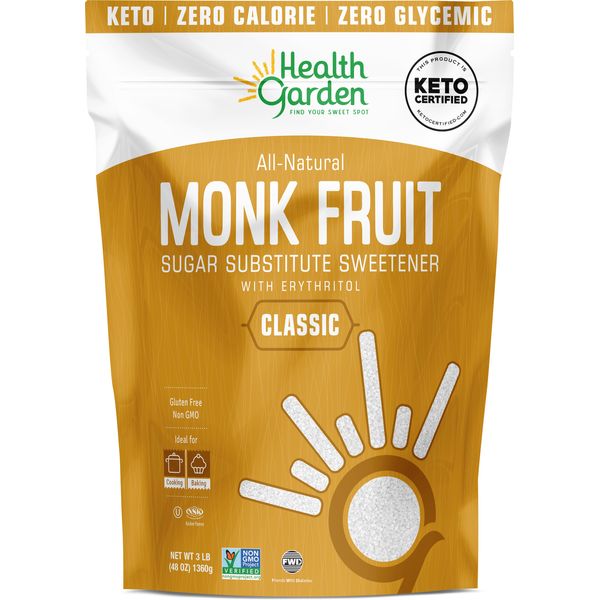 Sugar Substitute Sweetener Natural Zero Calorie Monk Fruit Baking Cooking Keto