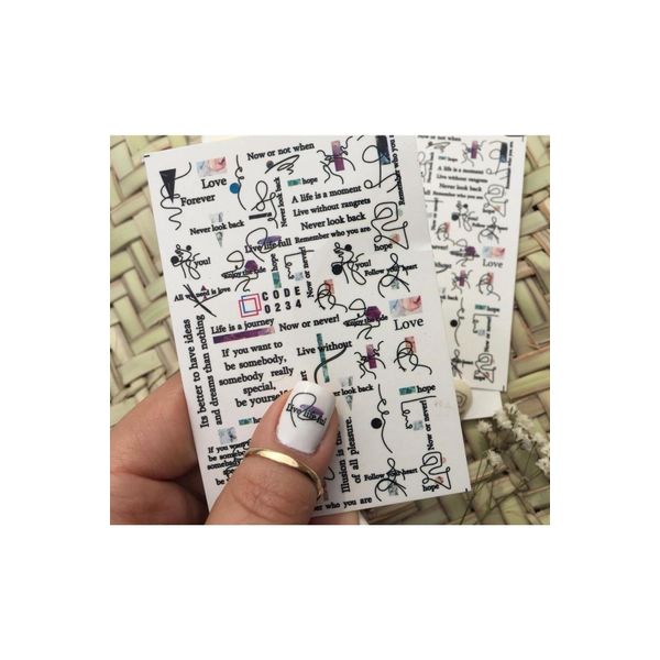 Imza Desenli Tırnak Dövmesi Tırnak Tattoo Nail Art Tırnak Sticker