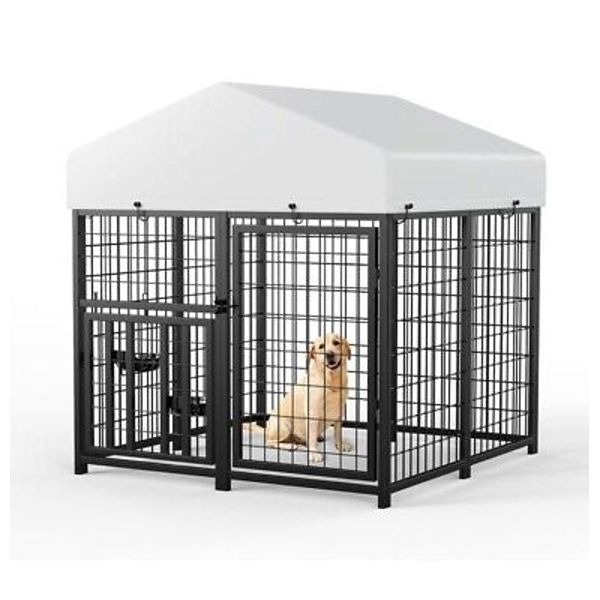 ROOMTEC Large Dog Kennel Outdoor Pet Pens Dogs Run Enclosure Animal Hutch Met...