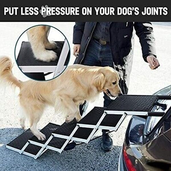 Dog Ramps for Large Dogs Suv, Dog Stairs for Large Dogs ,Foldable 5 Steps