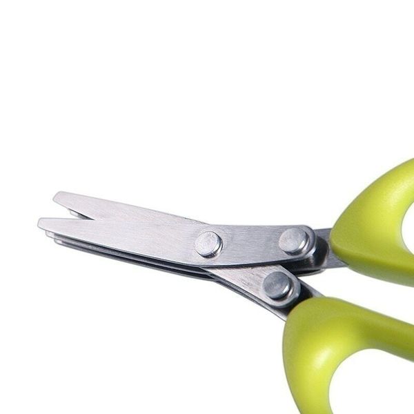 Vegetable Slicer Scissors Stainles Steel Spring Onion Cutter 5 Sharp Blades