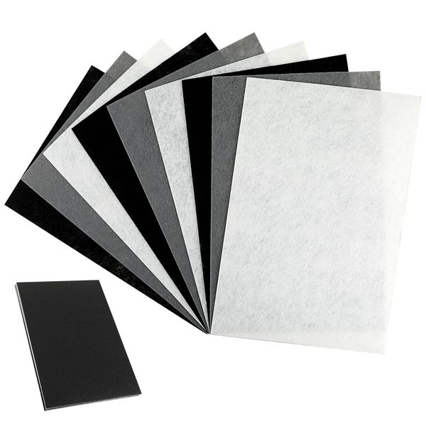 Felt Sheets for Crafts 9PCS 11.8 * 7.9in Wool Stiff Felt Sheets Soft Fabric Skin Felt DIY Patchwork Rug Arts and Crafts Fabric Pieces (Black+White+Gray)