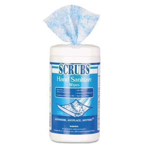 SCRUBS Hand Sanitizing Wipe, Blue,White 6 per Carton