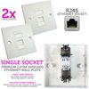 1x Double & 2x Single CAT6a Shielded/Screened Wall Plate – Tool-less RJ45 Ethernet/Network Socket Outlet – Internet/WiFi Data Face Plates – LAN FTP