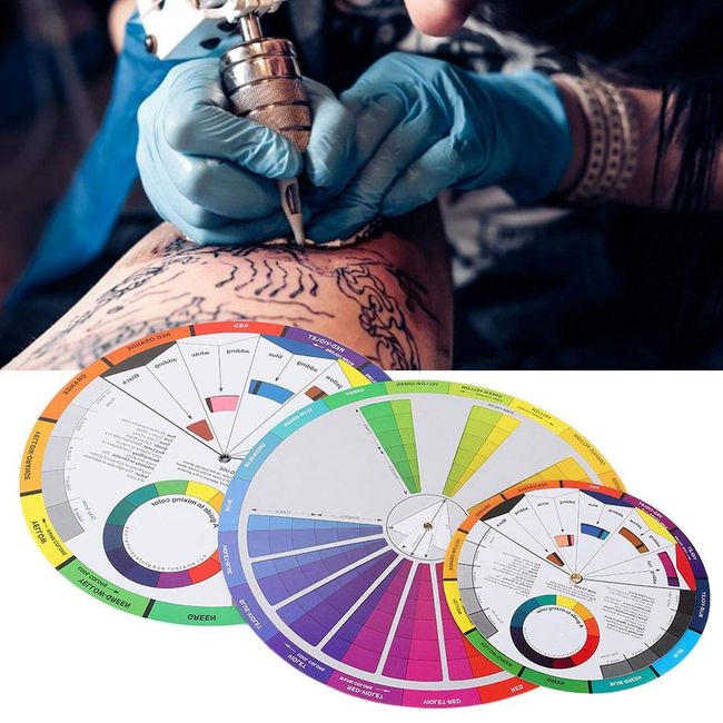 2 Packs Creative Color Wheel, Paint Mixing Learning Guide Art Class  Teaching Tool for Makeup Blending Board Chart Color Mixed Guide Mix Colours