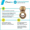 SharkBite 3/4 Inch Slip Tee, Push to Connect Brass Plumbing Fitting, Copper and