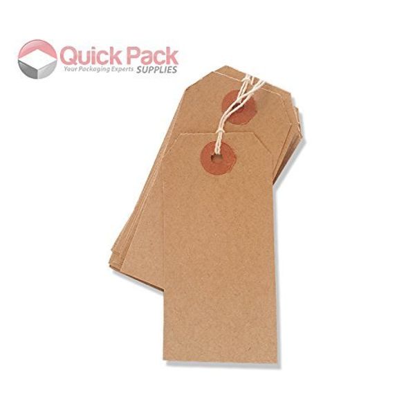 1000 Pack - 54 x 29mm Brown Buff Strung Tags 977295