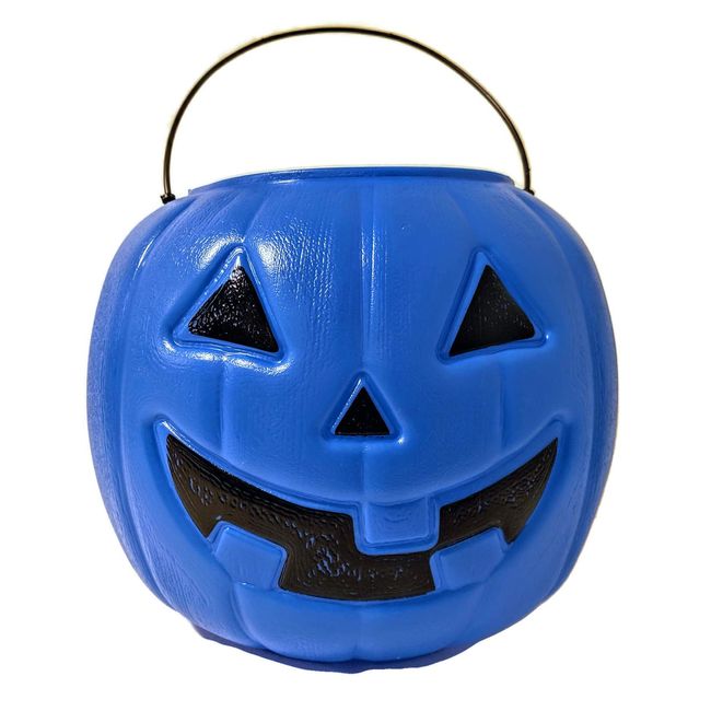 Blue Trick Or Treat Halloween Candy Bucket Pail Tote Bag