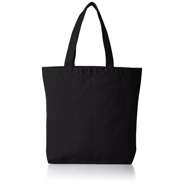 UnitedAthle 14.3 ounce Canvas Tote - bag (M) (with pocket) - black -