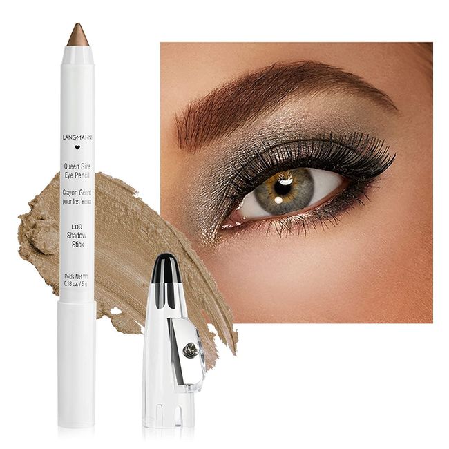 Glitzer-Lidschattenstift, 2-in-1-Eyeliner-Stift mit Schimmer-Lidschattenstift, glänzender Perlen-Creme-Lidschattenstift, Augen-Make-up, wasserfester, langlebiger Lidschattenstift (#09)