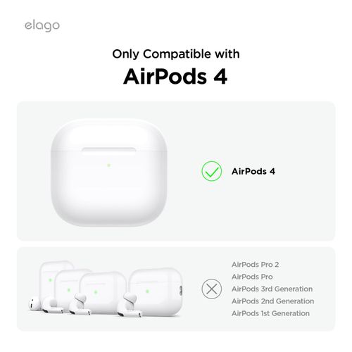elago Armor Case Compatible with AirPods 4 Case - Compatible with AirPods 4th Generation Case, Carabiner Included, Supports Wireless Charging, Shock Resistant, Full Protection (Black)