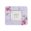 3 Pack Acrylic Light Switch Surround, Light Socket Surround, Pink Flower Light Switch Sticker Finger Plate