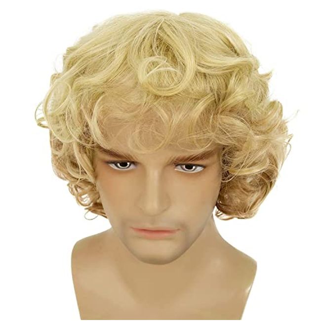 Beweig Mens Short Brown Wigs Natural Layered Fluffy Wigs Synthetic