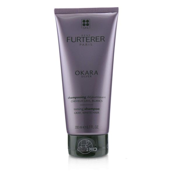 Rene Furterer OKARA SILVER Toning Shampoo, Purple Shampoo for Blonde, White, Grey, Silver, Pastel Hair, 6.7 oz.