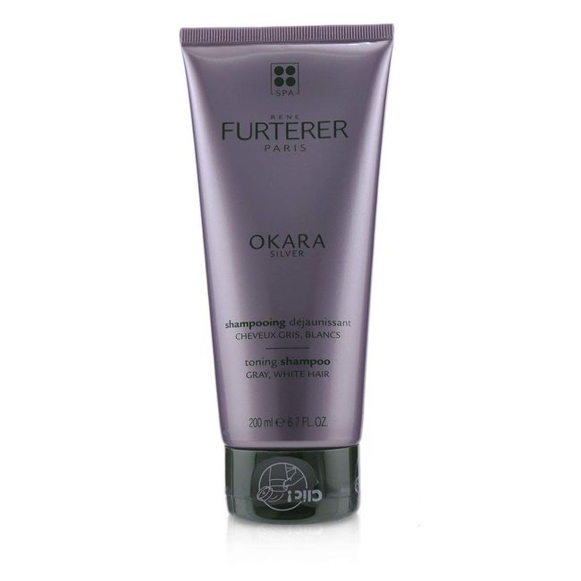 Rene Furterer OKARA SILVER Toning Shampoo, Purple Shampoo for Blonde, White, Grey, Silver, Pastel Hair, 6.7 oz.