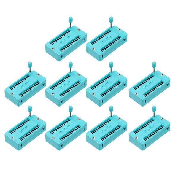 MECCANIXITY 10Pcs Universal IC Test ZIF Socket 24 Pin 2.54mm Pitch DIP Integrate Socket for Microcontroller, Chip, Breadboard
