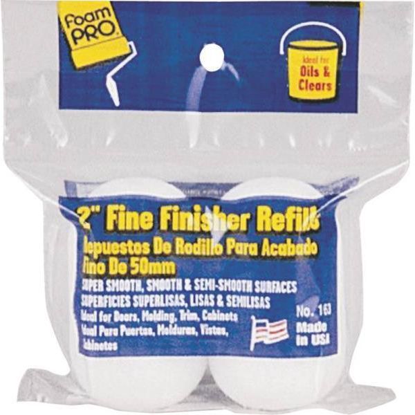 NEW FOAMPRO 163 PK (2) FINE FINISHER 3/8" X 2" FOAM PAINT ROLLER COVERS 9822289