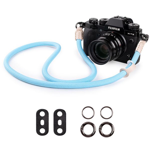 VOVMOEYA Camera Strap,Camera Neck Strap shoulder strap for Fujifilm XS20 XT5 XH2S Nikon Zf Z8 Z30 Canon EOS R6 R7 R8 R10 R50 Sony A6400 A6700 A7C II A7IV Camera Strap Rope - Blue