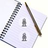 24 x 40mm Round 'Clockwork Steampunk Robot' Stickers (SK00062145)