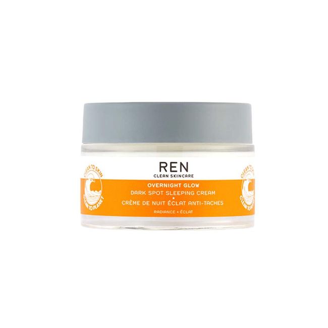 REN Clean Skincare - Overnight Glow Dark Spot Overnight Cream - Brightening Face Moisturizer for Sensitive Skin, Reduces Dark Spots, Cruelty-Free & Vegan