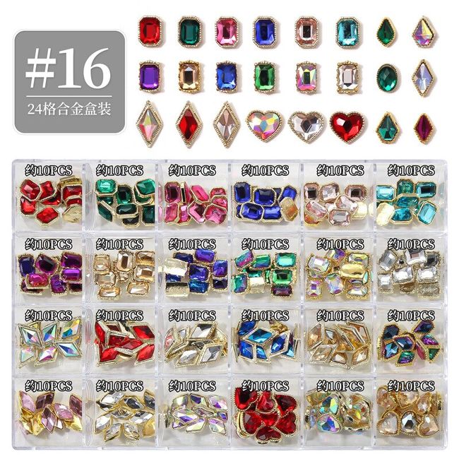 Best Deal for 10Pcs 3D Shiny Alloy Flower Nail Charms Luxury Nail