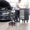 Swivel Shop Seat with Tool Tray Rolling Stool with Wheels For Garage Workshop