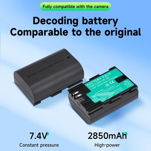 3 Pack LP-E6 LP-E6N Battery with LCD Charger Compatible for Canon 5D Mark II III IV, 5Ds 6D 70D 60D 80D 90D Card Reading Functions